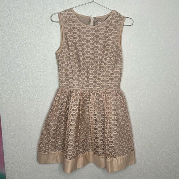 NWT Red Valentino Pink Ribbon Mesh A-Line Dress Size 2 Pink Blush - Picture 2 of 15